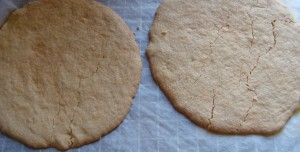 Picture showing the base layer of the cheesecake after baking.